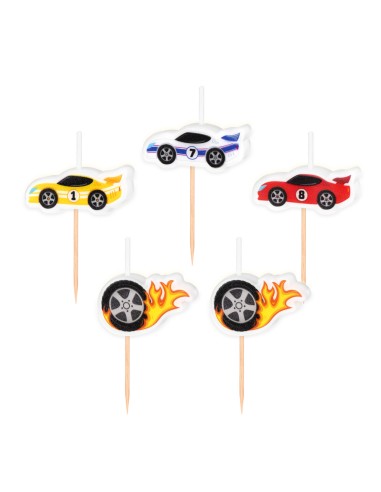 Party Kaarsen Set Raceautos -5st-