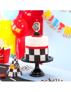 Party Kaars Raceauto - Nummer 6 2