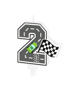 Party Kaars Raceauto - Nummer 2