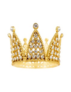 Party Taarttopper Kroon Goud - 7cm-