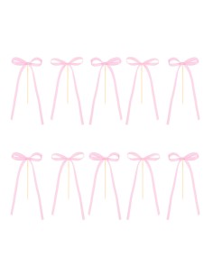 Party Taarttopper Strikjes Roze -10st-