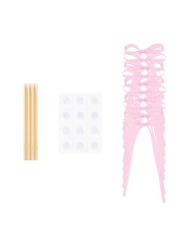 Party Taarttopper Strikjes Roze -10st-
