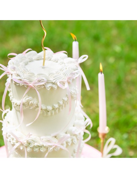 Party Taarttopper Strikjes Roze -10st-