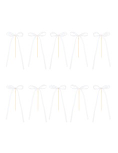 Party Taarttopper Strikjes Wit -10st-