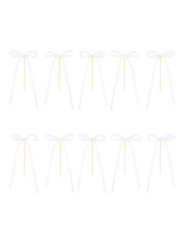 Party Taarttopper Strikjes Wit -10st-