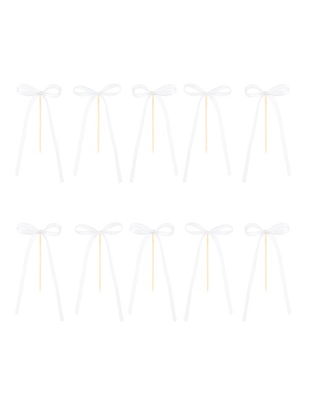 Party Taarttopper Strikjes Wit -10st-