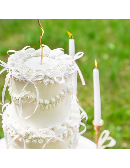 Party Taarttopper Strikjes Wit -10st-