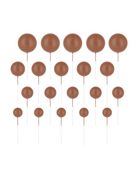 Party Decoratieve Foam Ballen Bruin -20st-