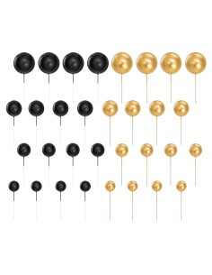 Party Decoratieve Foam Ballen Zwart & Goud -32st-