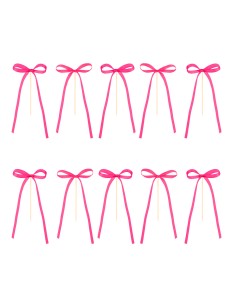 Party Taarttopper Strikjes Magenta -10st-