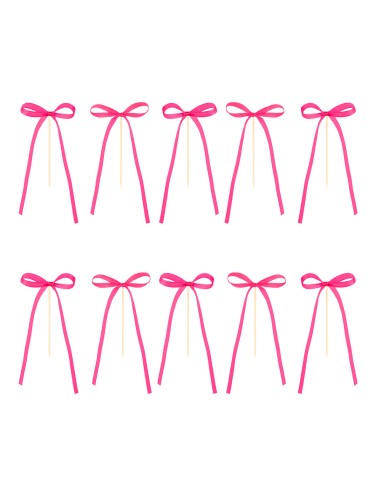 Party Taarttopper Strikjes Magenta -10st-
