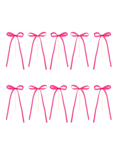 Party Taarttopper Strikjes Magenta -10st-
