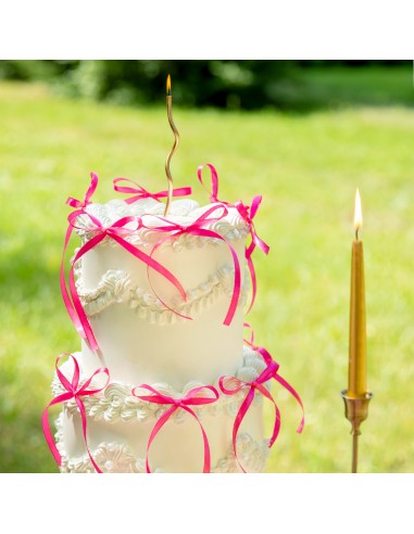 Party Taarttopper Strikjes Magenta -10st-
