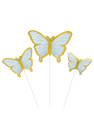 Party Decoratie Vlinders Blauw -10st-