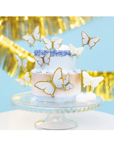 Party Decoratie Vlinders Blauw -10st- 2