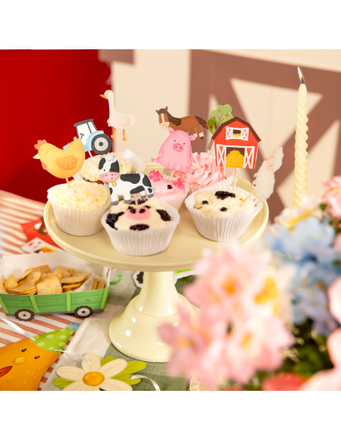 Party Cupcake Toppers Boerderij -9st-