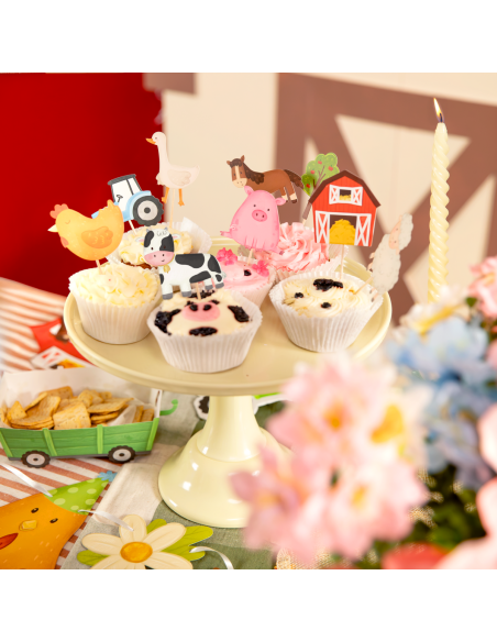 Party Cupcake Toppers Boerderij -9st-