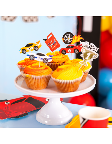 Party Cupcake Toppers Raceauto -7st-