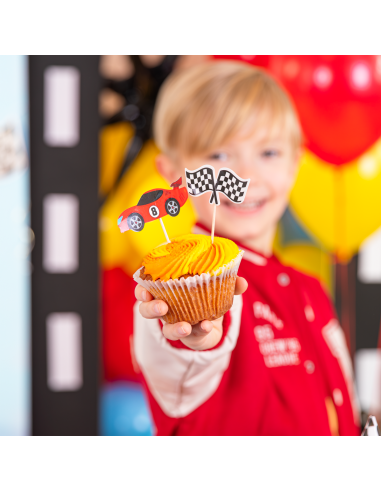 Party Cupcake Toppers Raceauto -7st-