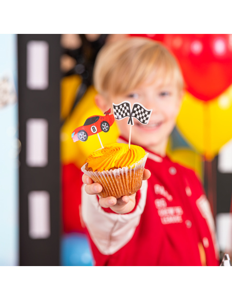 Party Cupcake Toppers Raceauto -7st-