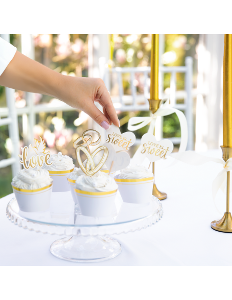 Party Cupcake Toppers Bruiloft -12st-