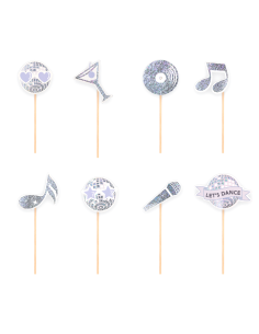 Party Cupcake Toppers Disco -8st-