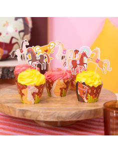 Party Cupcake Toppers Paarden -9st- 2