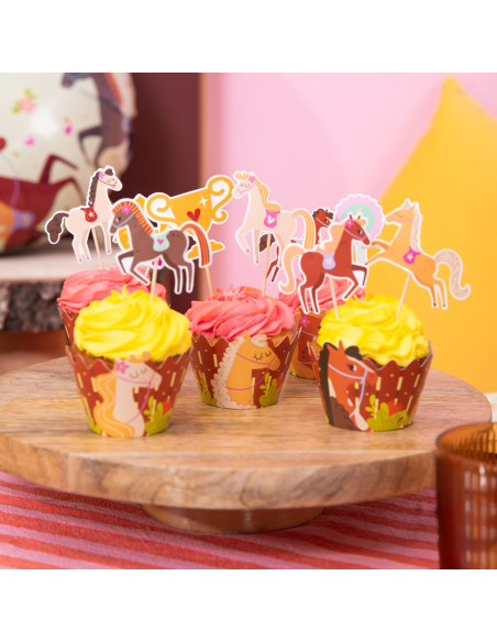 Party Cupcake Toppers Paarden -9st-