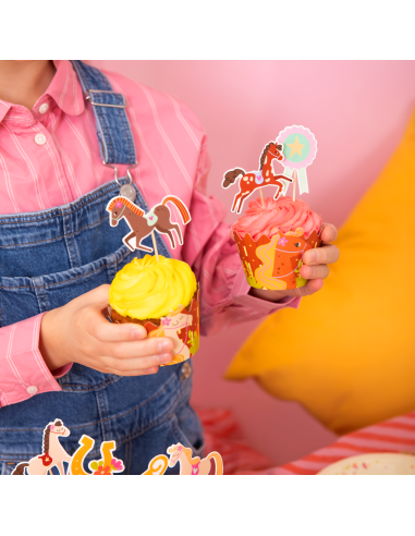 Party Cupcake Toppers Paarden -9st-