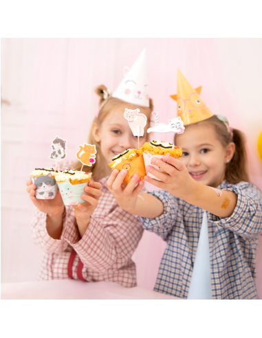 Party Cupcake Toppers Katten -9st-