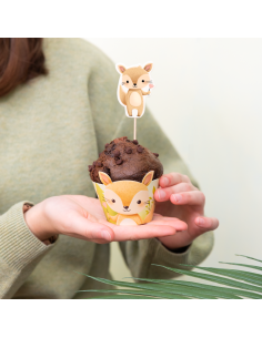 Party Cupcake Toppers Bosdieren -9st- 2