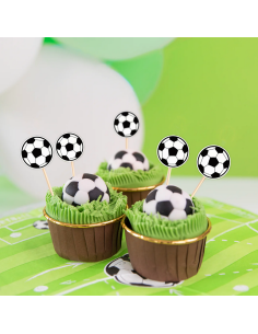 Party Cupcake Toppers Voetbal -12st- 2