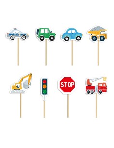 Party Cupcake Toppers Auto -8st-