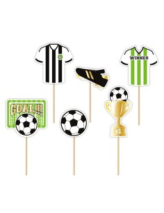Party Cupcake Toppers Voetbal -6st-