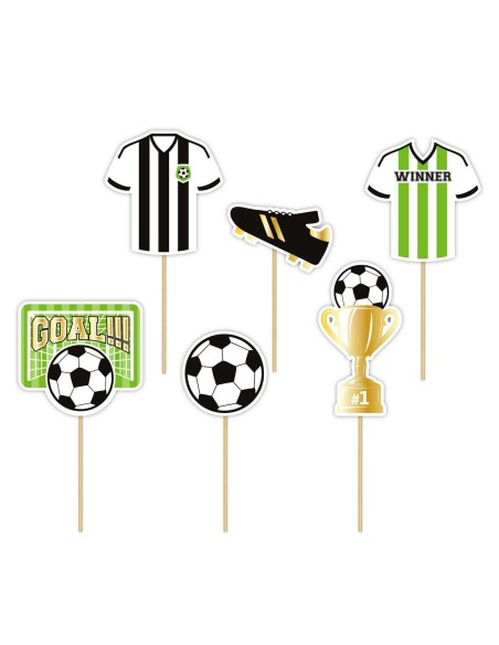 Party Cupcake Toppers Voetbal -6st-
