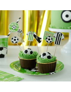 Party Cupcake Toppers Voetbal -6st- 2