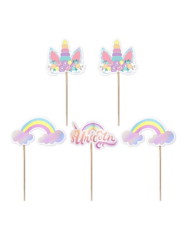 Party Cupcake Toppers Unicorn -5st-