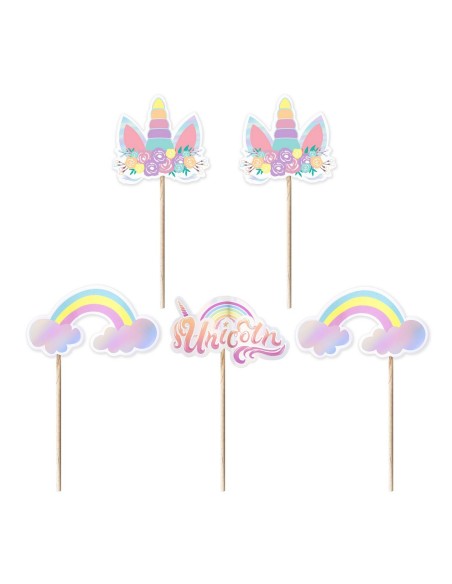 Party Cupcake Toppers Unicorn -5st-