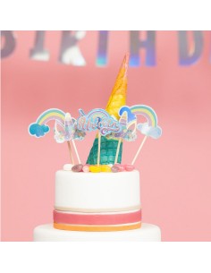 Party Cupcake Toppers Unicorn -5st- 2