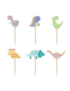 Party Cupcake Toppers Dinosaurus -6st-