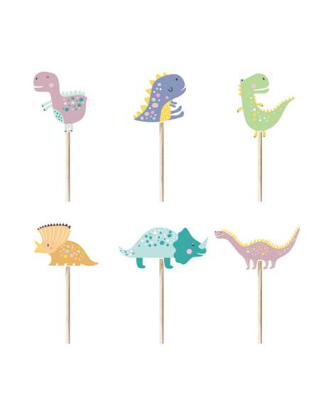 Party Cupcake Toppers Dinosaurus -6st-