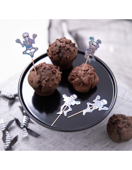 Party Taart- en Cupcaketoppers Skeletten -6st-