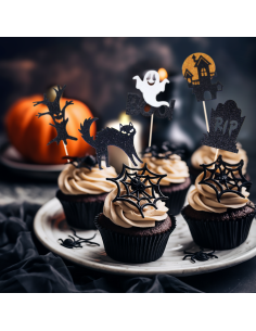Party Taart- en Cupcaketoppers BOO -5st- 2