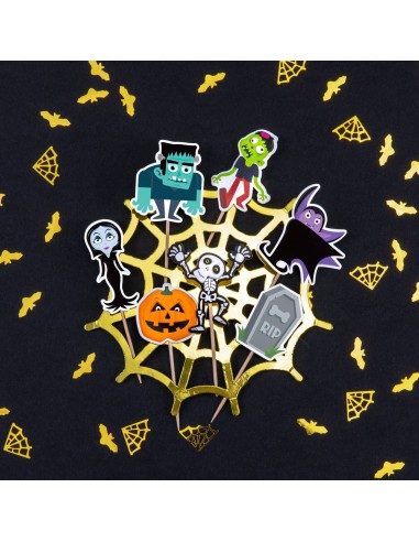 Party Taart- en Cupcaketoppers Halloween Monsters -12st-