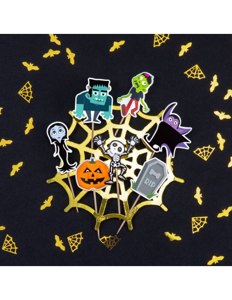 Party Taart- en Cupcaketoppers Halloween Monsters -12st-