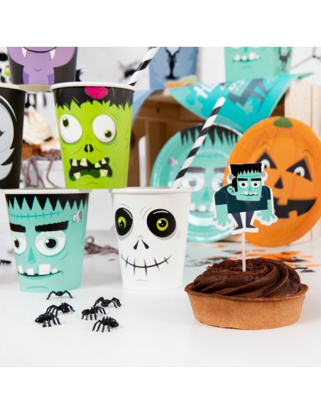 Party Taart- en Cupcaketoppers Halloween Monsters -12st-