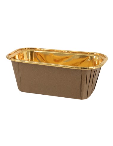Party Baking Case Cups Rechthoek Bruin -10st-