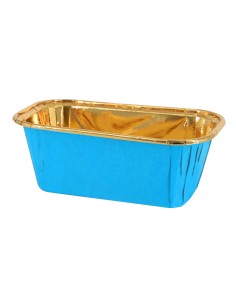 Party Baking Case Cups Rechthoek Blauw -10st-