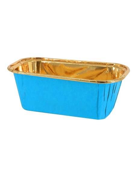 Party Baking Case Cups Rechthoek Blauw -10st-
