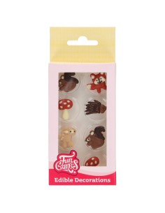 FunCakes Chocoladedecoratie Herfstdieren -8st-  2